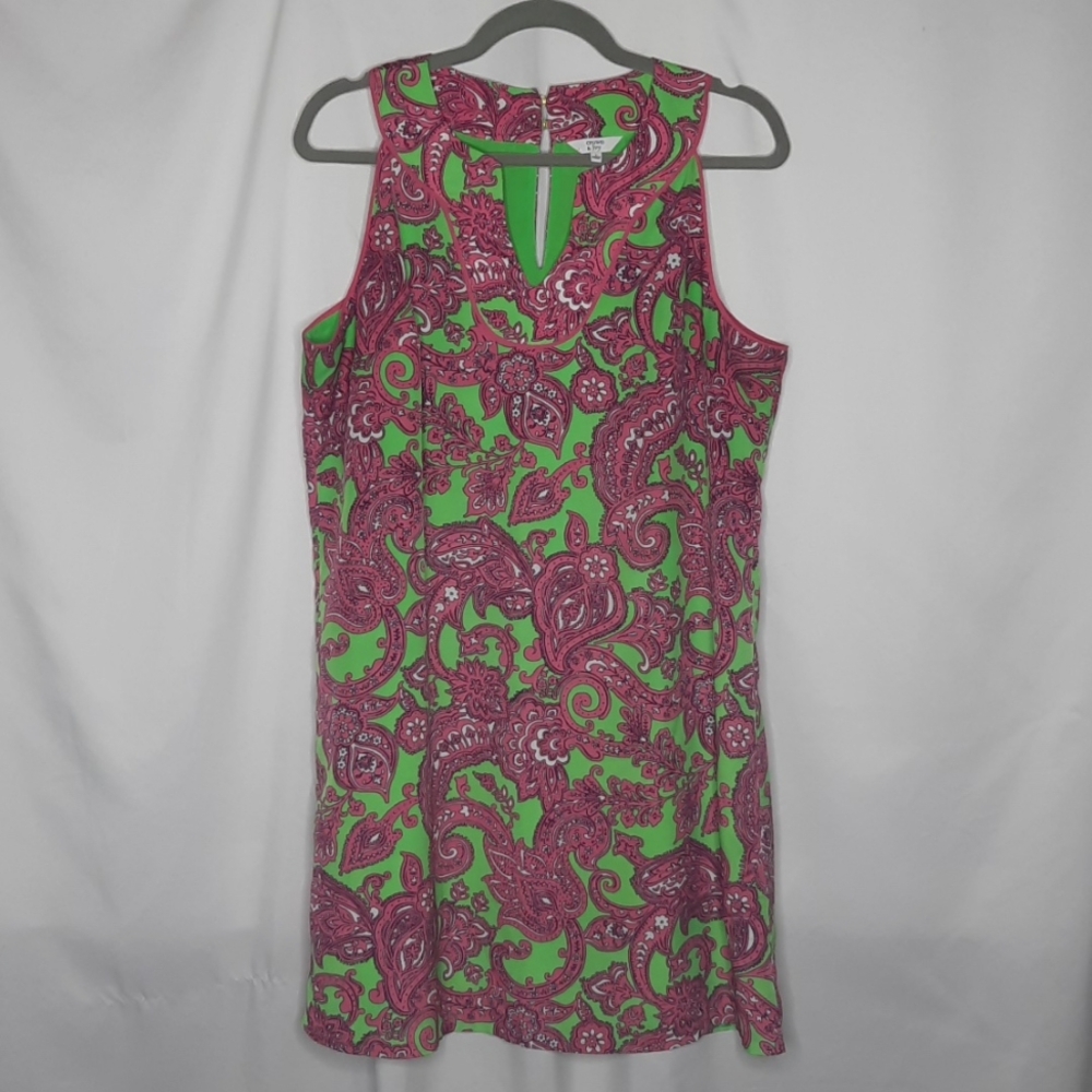 Crown & Ivy Pink and Green Paisley Dress